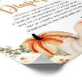 カボチャの小さな赤ちゃんシャワーゲームサイン ポスター (角)