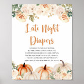 カボチャの小さな赤ちゃんシャワーゲームサイン ポスター (正面)