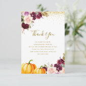 カボチャの小さな赤ちゃんシャワーサンキューカード サンキューカード (スタンド正面)