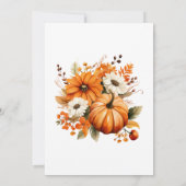 カボチャの小さな赤ちゃんシャワーテーブルの番号 招待状 (裏面)