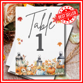 カボチャの小さな赤ちゃんシャワーテーブルの番号 招待状