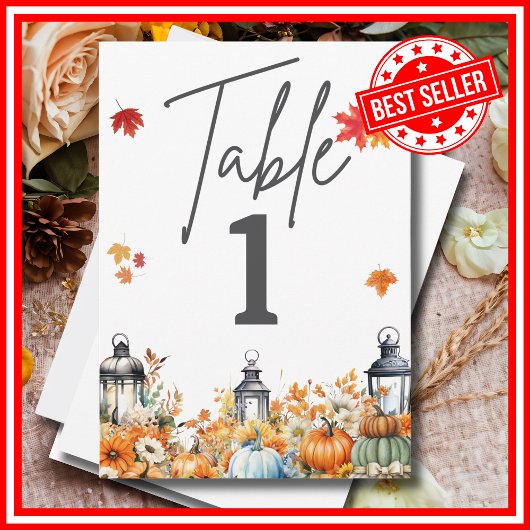 カボチャの小さな赤ちゃんシャワーテーブルの番号 招待状