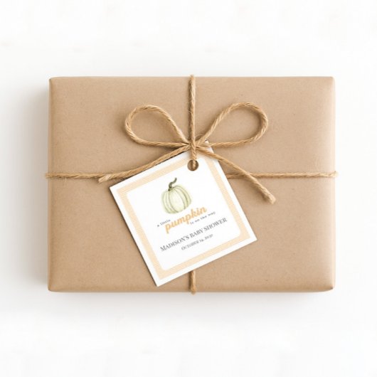 カボチャの小さな赤ちゃんシャワーメッセージカード フェイバータグ