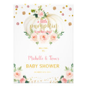 カボチャの小さな赤ちゃんシャワー歓迎サイン フォトプリント            (正面)