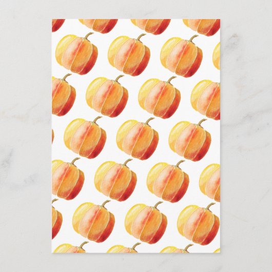 カボチャの小さな赤ちゃんシャワー アドバイスカード (裏面)