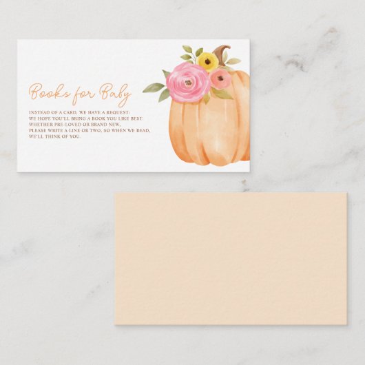 カボチャの小さな赤ちゃんシャワー エンクロージャーカード (正面/裏面)
