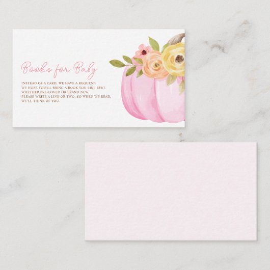 カボチャの小さな赤ちゃんシャワー エンクロージャーカード (正面/裏面)