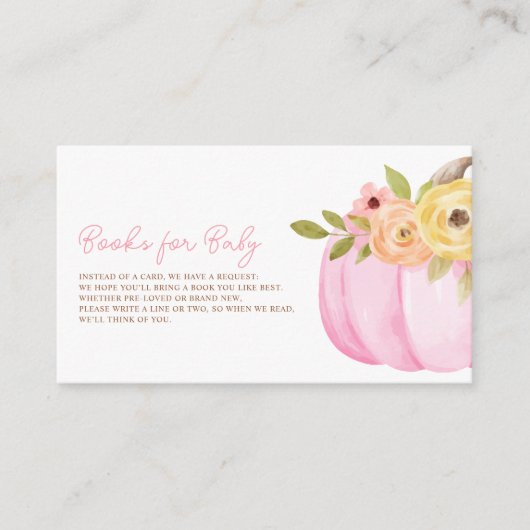 カボチャの小さな赤ちゃんシャワー エンクロージャーカード (正面)