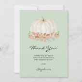 カボチャの小さな赤ちゃんシャワー サンキューカード (正面)
