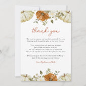 カボチャの小さな赤ちゃんシャワー サンキューカード (正面)