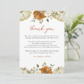 カボチャの小さな赤ちゃんシャワー サンキューカード (スタンド正面)