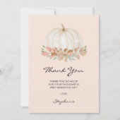 カボチャの小さな赤ちゃんシャワー サンキューカード (正面)