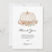 カボチャの小さな赤ちゃんシャワー サンキューカード (正面)