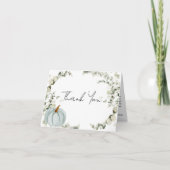 カボチャの小さな赤ちゃんシャワー サンキューカード (正面)