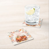 カボチャの小さな赤ちゃんシャワー スクエアペーパーコースター (インサイチュ)