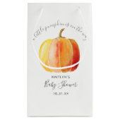 カボチャの小さな赤ちゃんシャワー スモールペーパーバッグ (裏面)