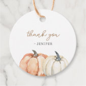 カボチャの小さな赤ちゃんシャワー フェイバータグ (正面)