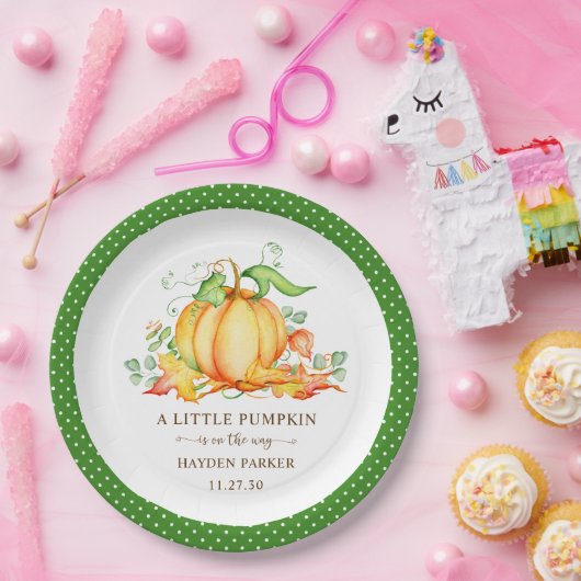 カボチャの小さな赤ちゃんシャワー ペーパープレート (パーティー)