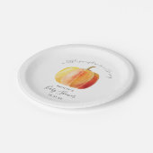 カボチャの小さな赤ちゃんシャワー ペーパープレート (アングル)