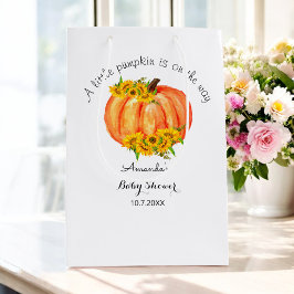 カボチャの小さな赤ちゃんシャワー ミディアムペーパーバッグ