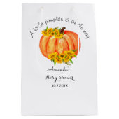 カボチャの小さな赤ちゃんシャワー ミディアムペーパーバッグ (正面)