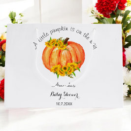 カボチャの小さな赤ちゃんシャワー ラージペーパーバッグ