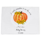 カボチャの小さな赤ちゃんシャワー ラージペーパーバッグ (正面)