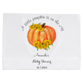 カボチャの小さな赤ちゃんシャワー ラージペーパーバッグ (裏面)