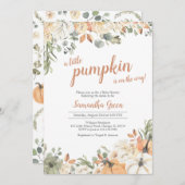 カボチャの小さな赤ちゃんシャワー 招待状 (正面/裏面)