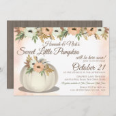 カボチャの小さな赤ちゃんシャワー 招待状 (正面/裏面)