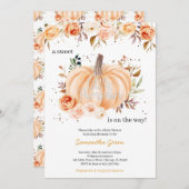 カボチャの小さな赤ちゃんシャワー 招待状 (正面/裏面)