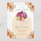 カボチャの小さな赤ちゃんシャワー 招待状 (正面/裏面)