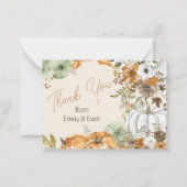 カボチャの小さな赤ん坊のシャワー感謝していユー ノートカード (正面)