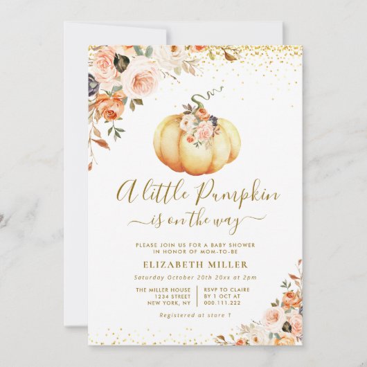 カボチャの小さな道にフローラ 招待状 (正面)