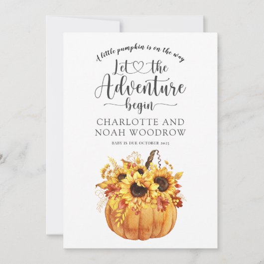 カボチャの小冒険が妊娠し始める 案内状 (正面)