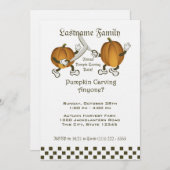 カボチャの彫刻パーティー 招待状 (正面/裏面)