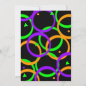 カボチャの彫刻 ネオン グロー パーティ ハロウィン 招待状 (裏面)