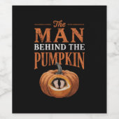 カボチャの後ろの男は妊娠した感謝祭 ワインラベル (シングルラベル)