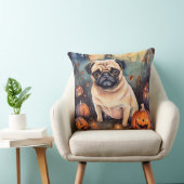 カボチャの怖いハロウィーンパグ クッション (椅子)