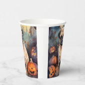 カボチャの怖いハロウィーンパグ 紙コップ (右)