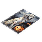 カボチャの怖いハロウィーン英語セッター ノートブック (左側)