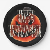 カボチャの怖がり ペーパープレート (正面)