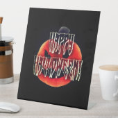 カボチャの怖がりWhtペデスタルサイン 台座サイン (インサイチュ)