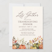 カボチャの感謝祭のディナーを集めよう 招待状 (正面)