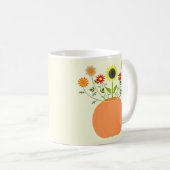 カボチャの感謝祭の花 コーヒーマグカップ (正面右)
