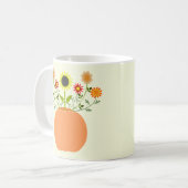 カボチャの感謝祭の花 コーヒーマグカップ (正面左)