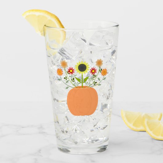 カボチャの感謝祭の花 タンブラーグラス (アイス正面)