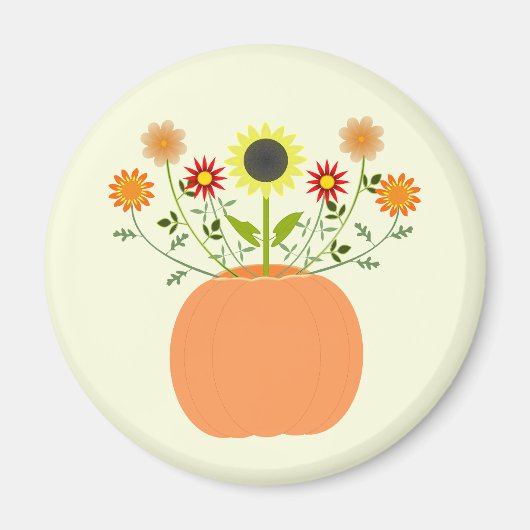 カボチャの感謝祭の花 マグネット (正面)