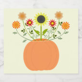 カボチャの感謝祭の花 リキュールボトルラベル (シングルラベル)