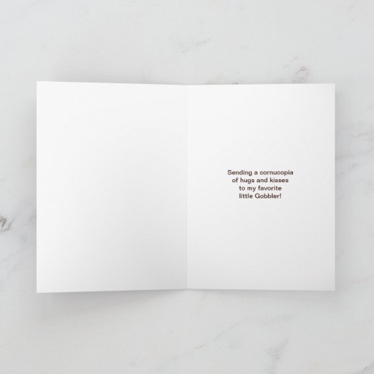 カボチャの感謝祭の赤ん坊の姪に シーズンカード (内部)